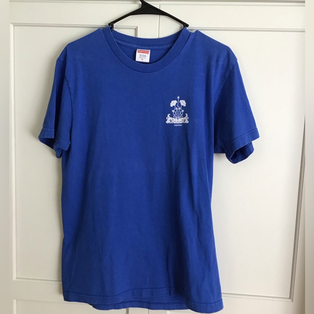 Supreme Mens tee, royal and white, Size M